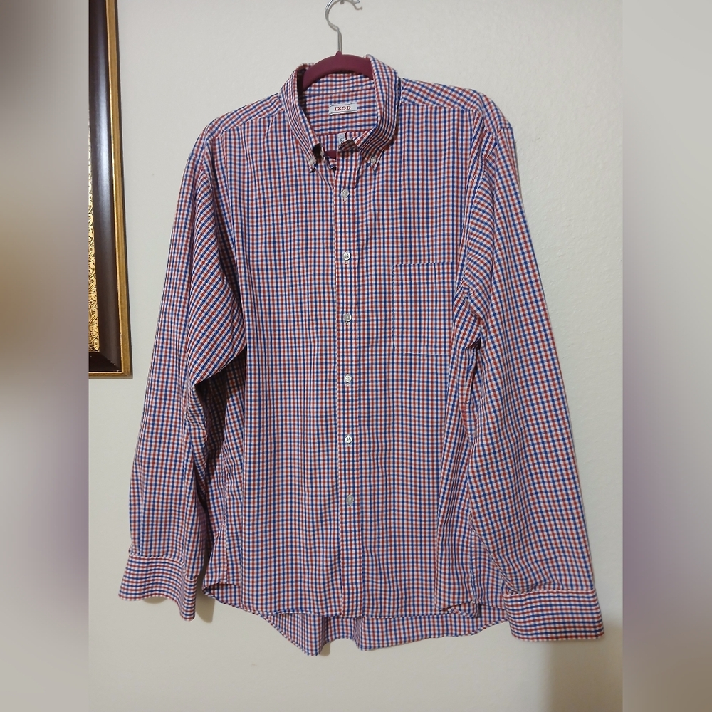 Men's Blue and Red Checkered Shirt
